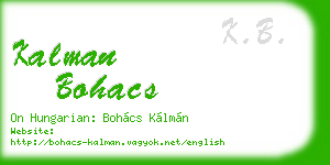 kalman bohacs business card